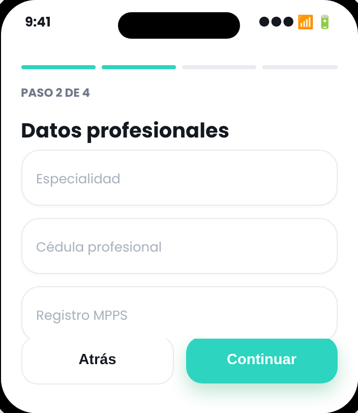 Registro profesional del médico en Voomi Health